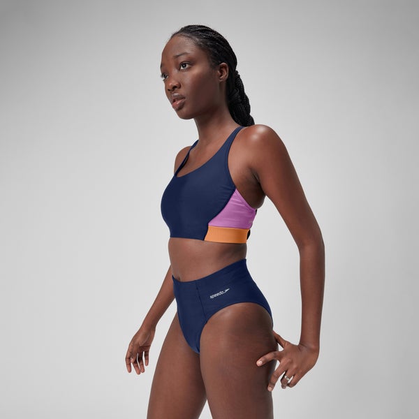 Speedo Women's Colorblock Bikini Top Blue