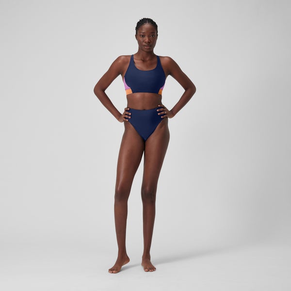 Speedo Women's Colorblock Bikini Top Blue