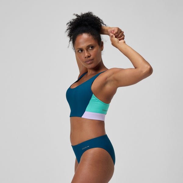 Speedo Women's Colorblock Bikini Top Blue/Purple