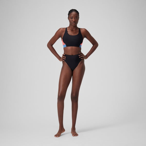 Speedo Women's Colourblock Crop Top Black
