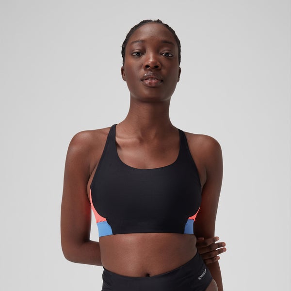 speedo Women's Colourblock Crop Top Black