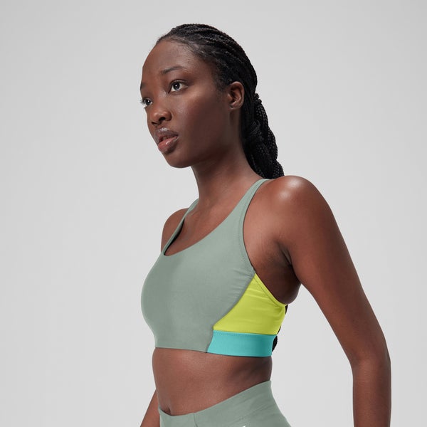 Speedo Women's Colourblock Crop Top Green