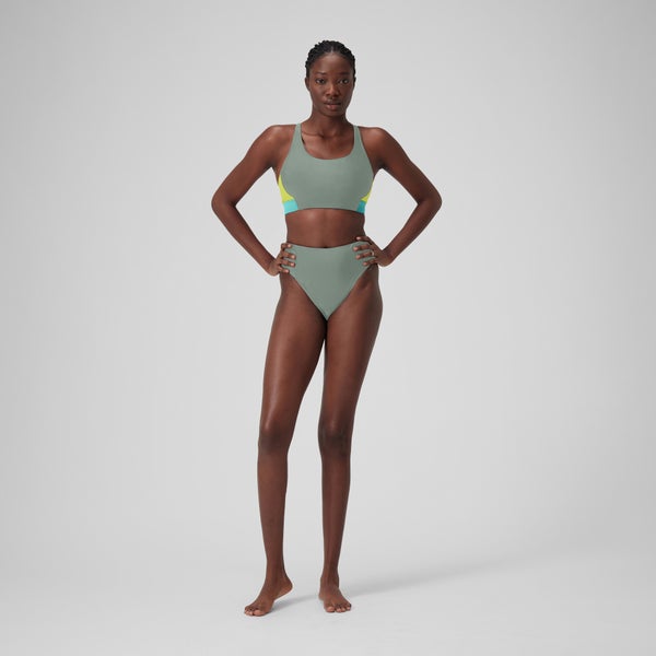 Speedo Women's Colourblock Crop Top Green