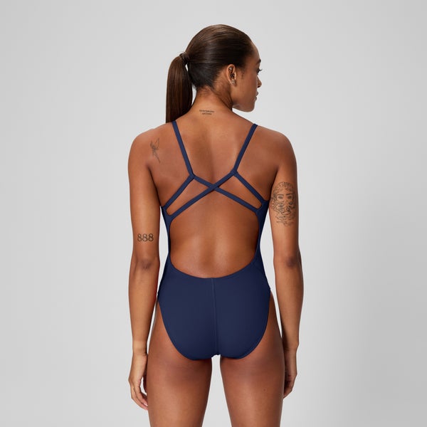 Speedo Women's Endurance+ Strappy One Piece Navy