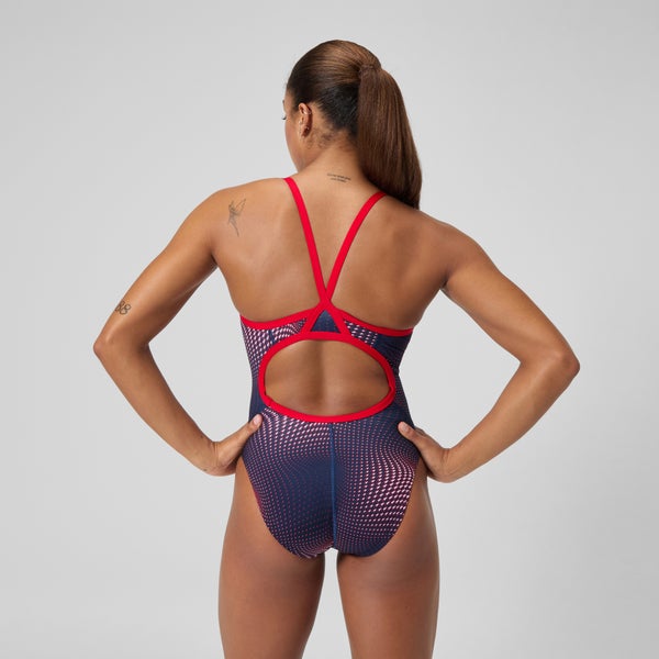 Speedo Women's Flow Flyback One Piece Navy/Red