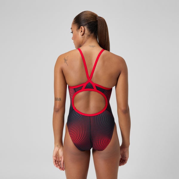 Speedo Women's Flow Flyback One Piece Red