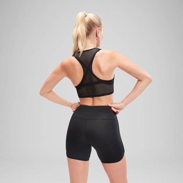 Speedo Women's FLU3NTE Mesh Bikini Crop Top Black