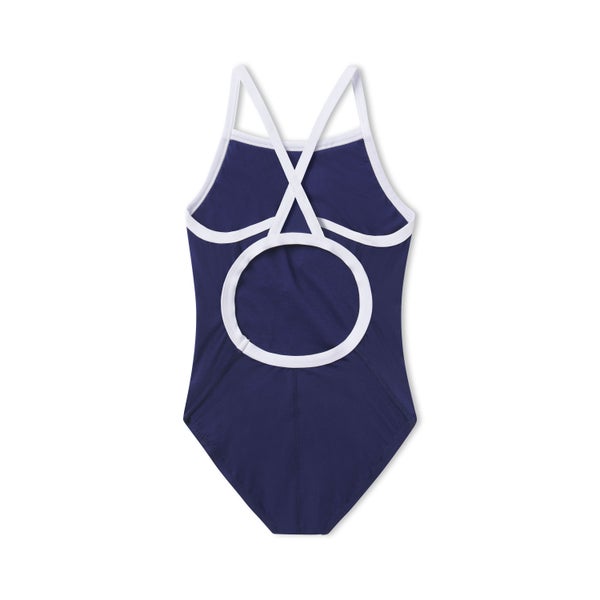 Speedo Women's Flyback One Piece Youth Navy/White