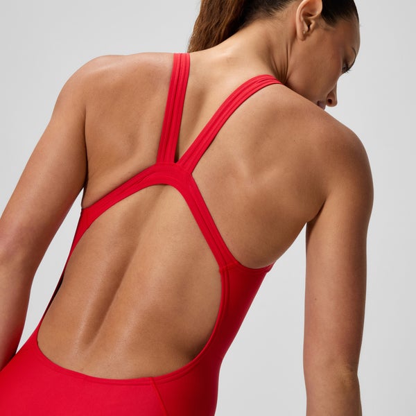 Speedo Women's Guard Leaderback One Piece Red