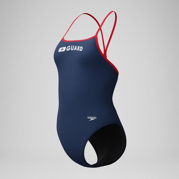 Speedo Women's Guard Turnback One Piece Navy