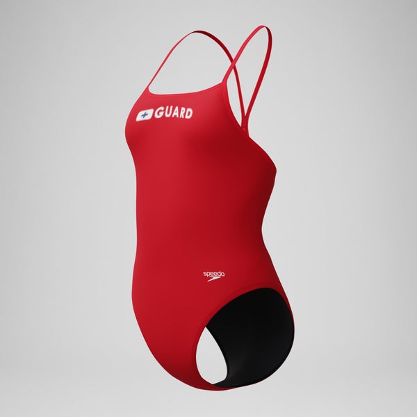 speedo Women's Guard Turnback One Piece Red