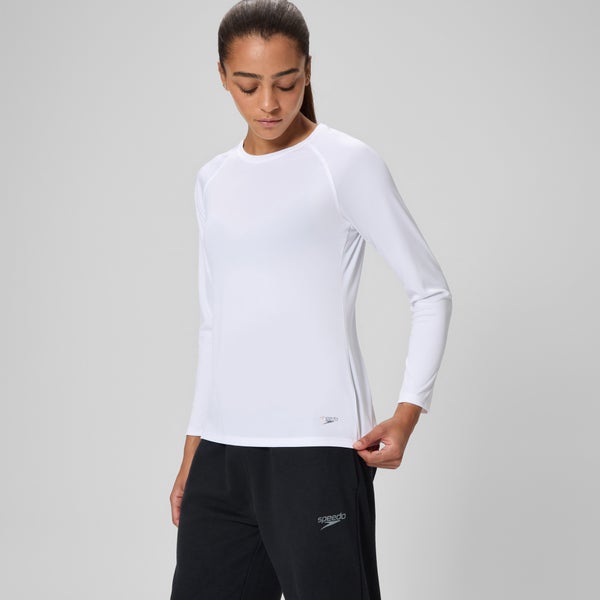 Speedo Women's Long Sleeve Swim Tee White