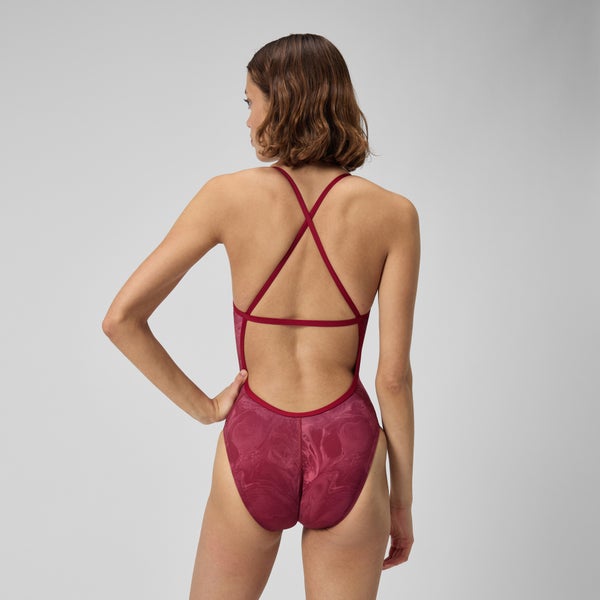 Speedo Women's Lunar Storm Crossback One Piece Red