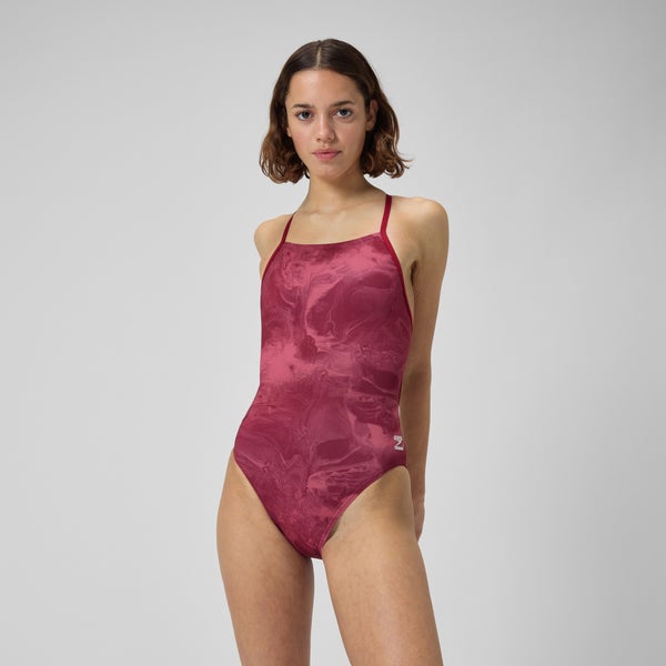 speedo Women's Lunar Storm Crossback One Piece Red