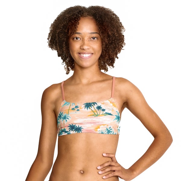 speedo Women's Printed Strappy Bikini Top Orange