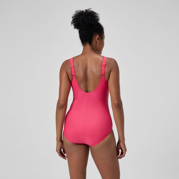 Speedo Women's Shaping Cross Knot One Piece Red
