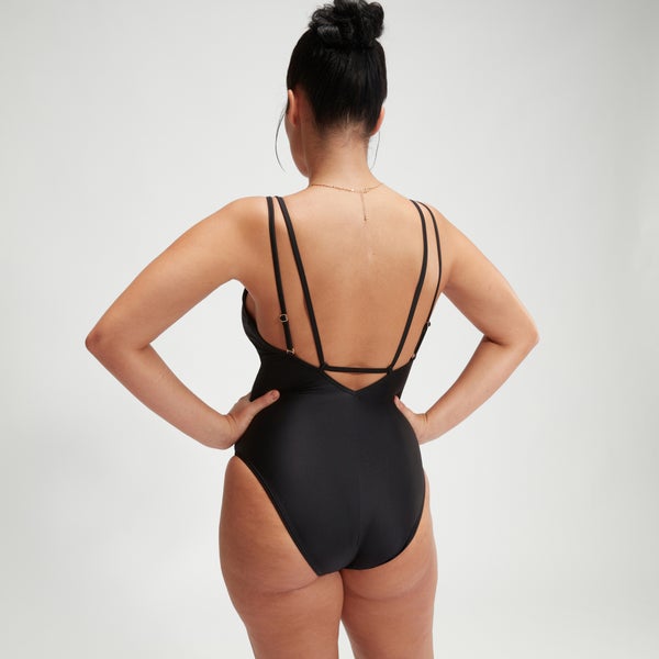 Speedo Women's Shaping Strappy One Piece Black