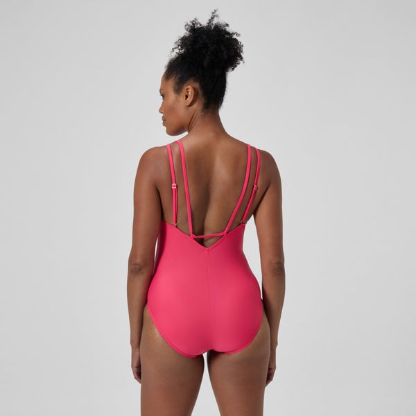 Speedo Women's Shaping Strappy One Piece Red