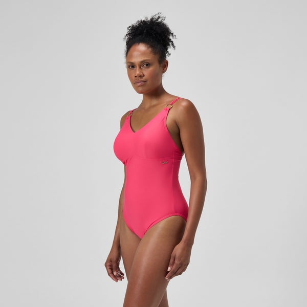 Speedo Women's Shaping Strappy One Piece Red