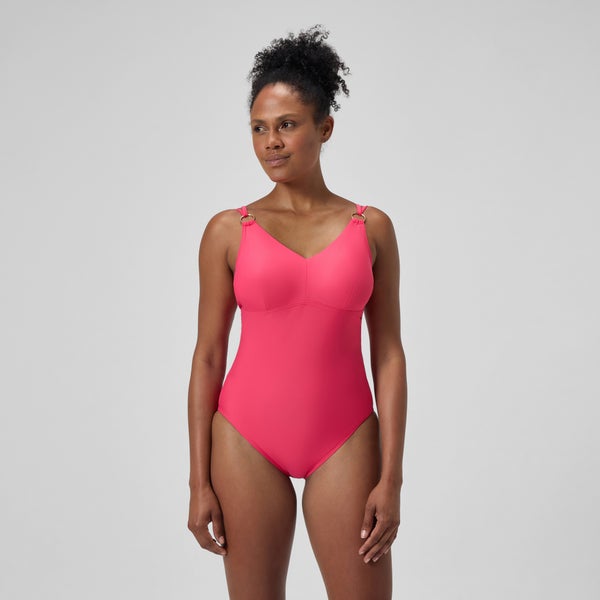 speedo Women's Shaping Strappy One Piece Red