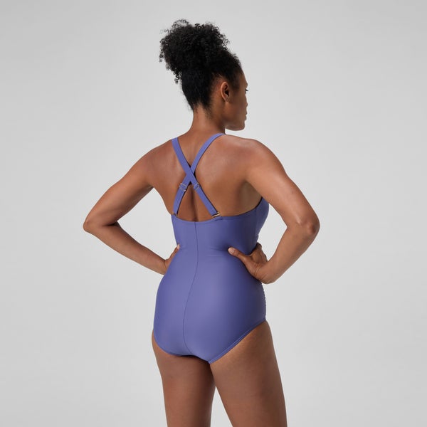 Speedo Women's Shaping V Neck One Piece Blue