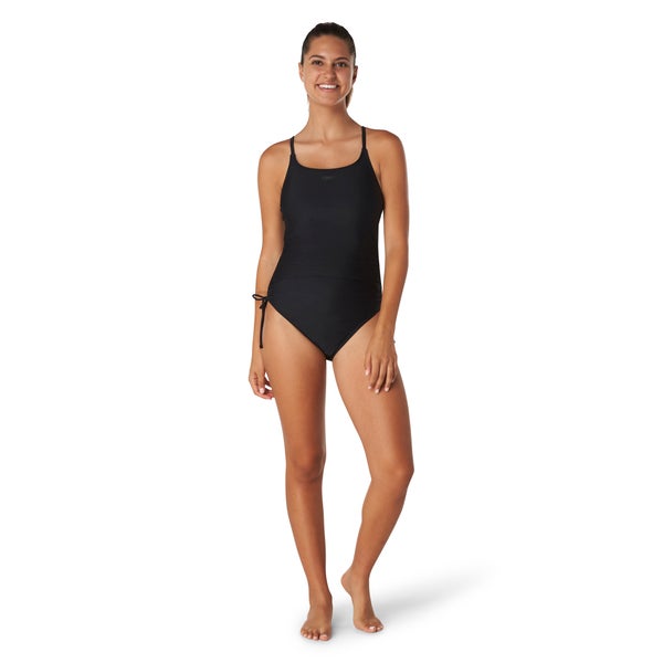 Speedo Women's Side Shirred One Piece Black