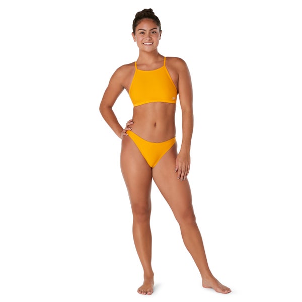 Speedo Women's Solid Classic Bikini Bottom Yellow
