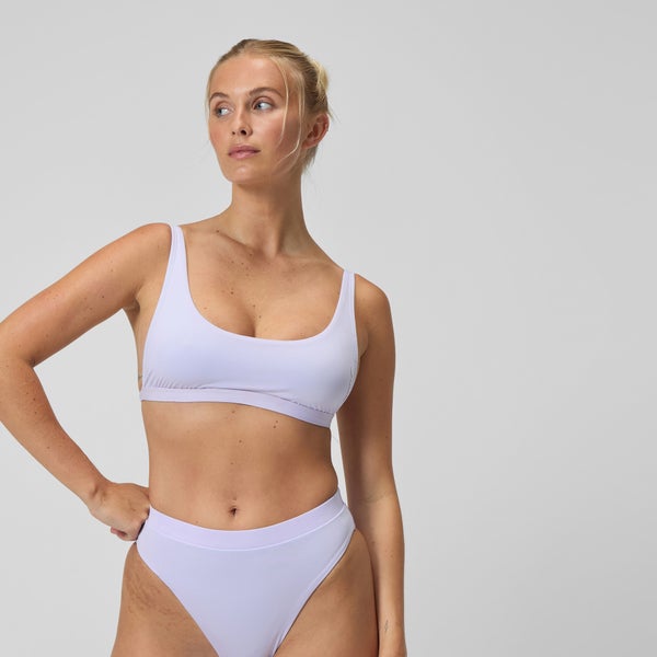 Speedo Women's Solid Convertible Bikini Top Purple