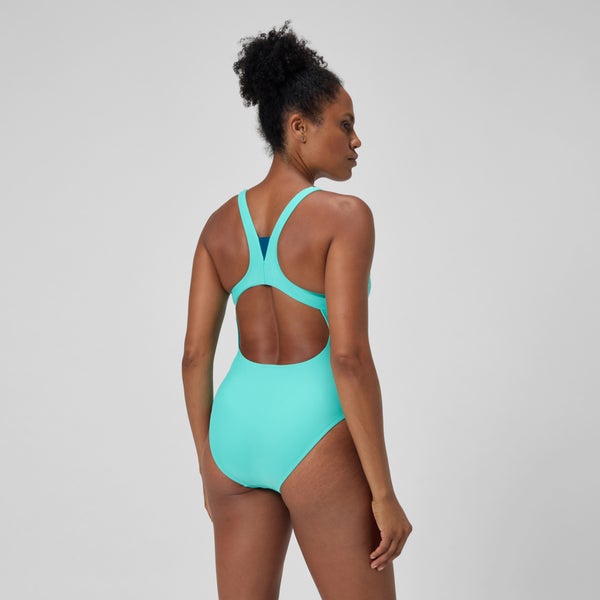 Speedo Women's Solid Highneck One Piece Teal