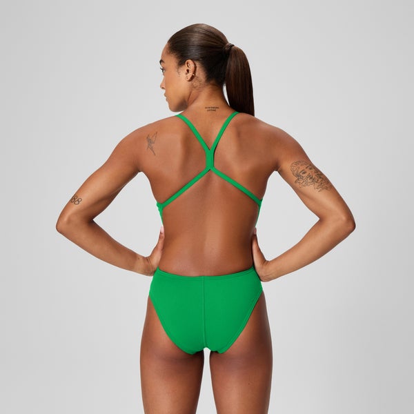 Speedo Women's Solid One Back One Piece Green