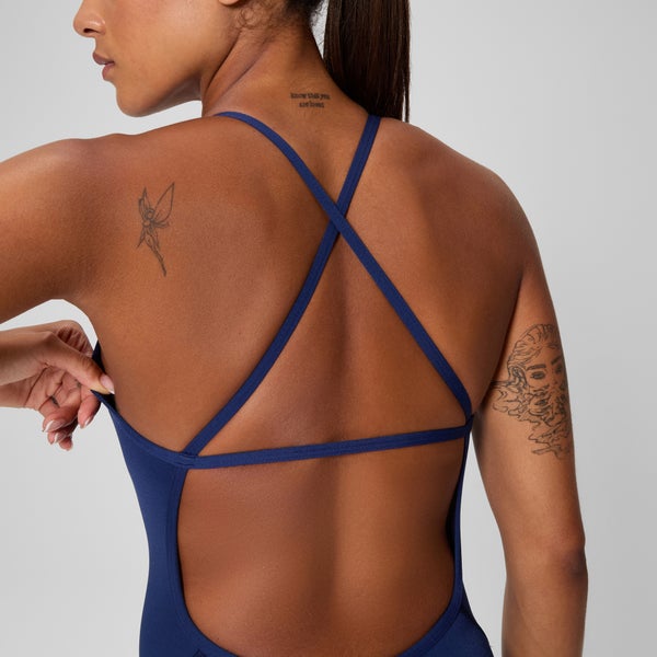 Speedo Women's Solid One Back One Piece Navy