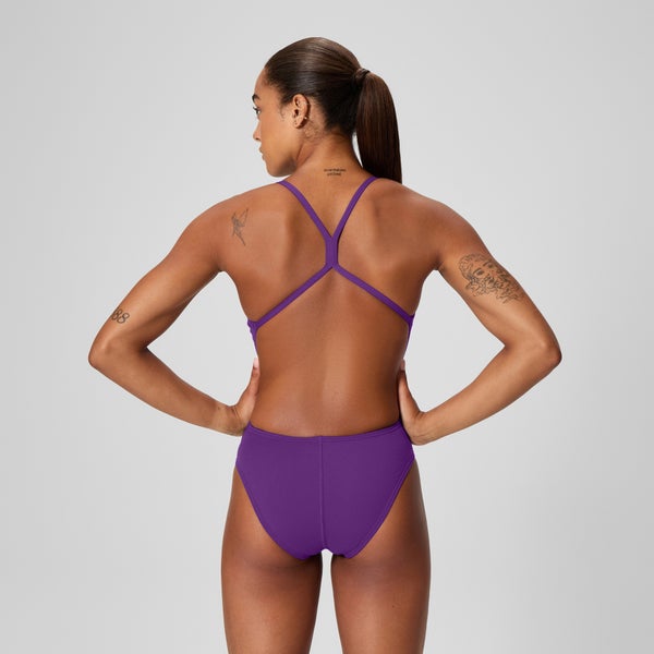 Speedo Women's Solid One Back One Piece Purple