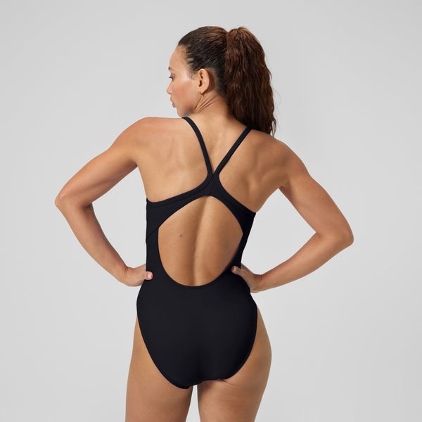 Speedo Women's Solid Racerback One Piece Black