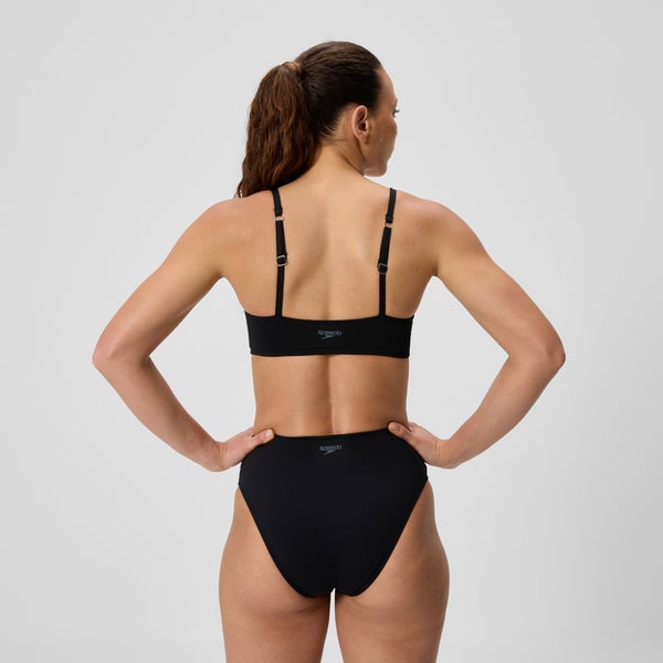 Speedo Women's Solid Triangle Bikini Top Black
