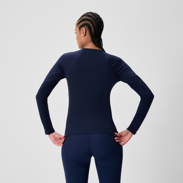 Speedo Women's Boom Solid Long Sleeve Rashguard Navy