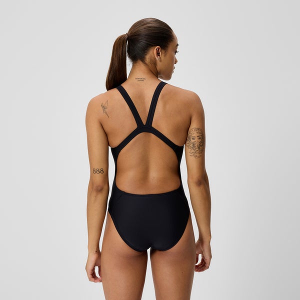Speedo Women's Club Training Leaderback One Piece Black
