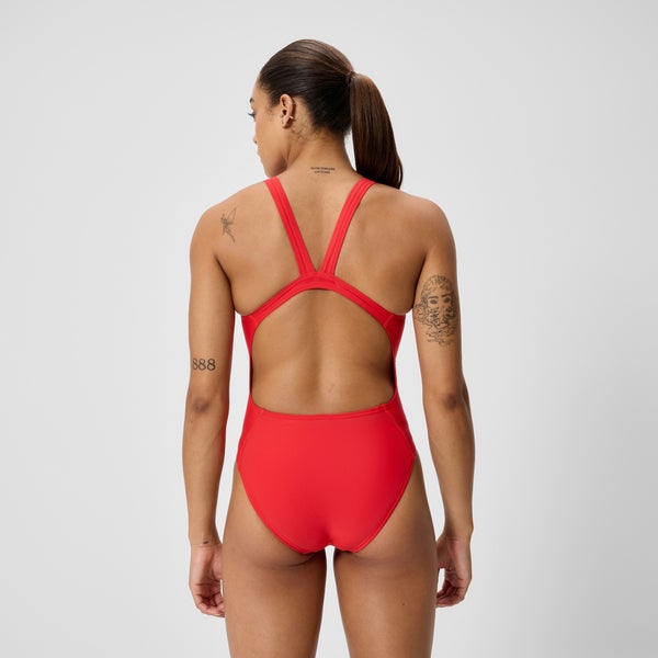 Speedo Women's Club Training Leaderback One Piece Red