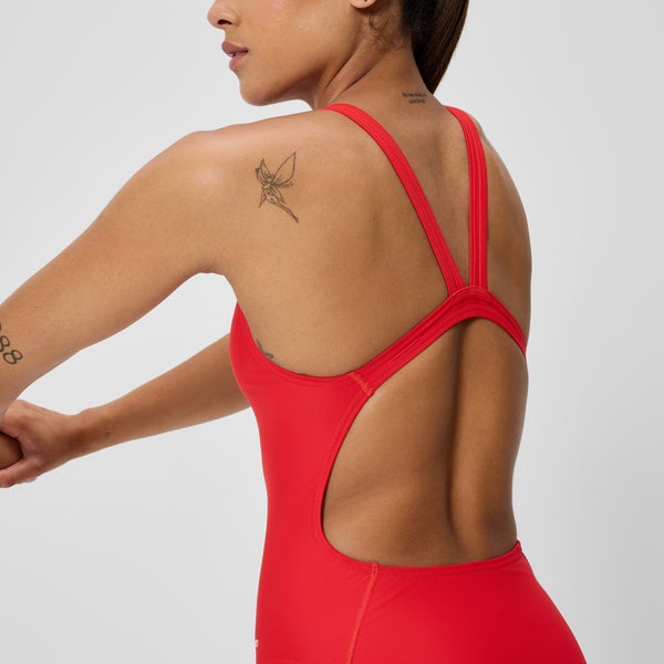 Speedo Women's Club Training Leaderback One Piece Red