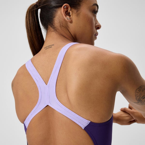 Speedo Women's Club Training Powerback One Piece Purple