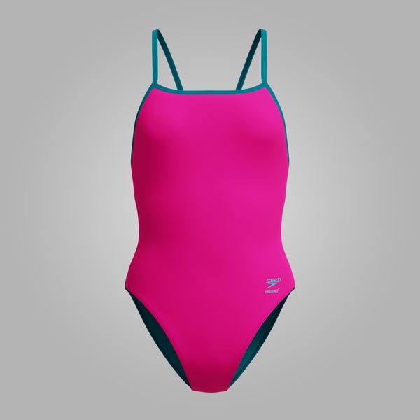 speedo Women's Club Training Tri Back One Piece Pink