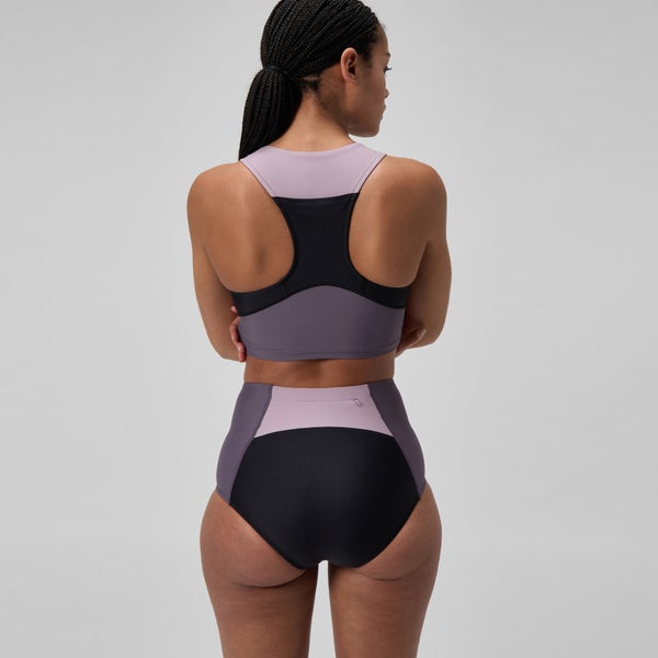 Speedo Women's Colorblock Boyleg Bottom Black/Dark Gray