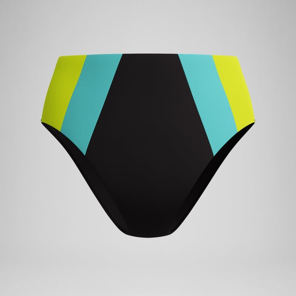 speedo Women's Colorblock Highwaist Bikini Bottom Black/Blue