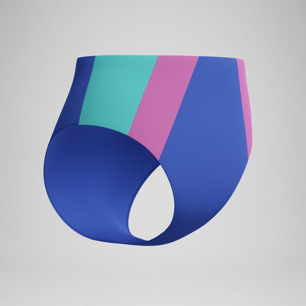 Speedo Women's Colorblock Highwaist Bikini Bottom Dark Blue