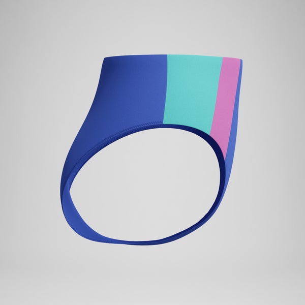 Speedo Women's Colorblock Highwaist Bikini Bottom Dark Blue