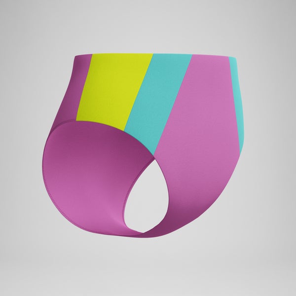 Speedo Women's Colorblock Highwaist Bikini Bottom Pink/Blue