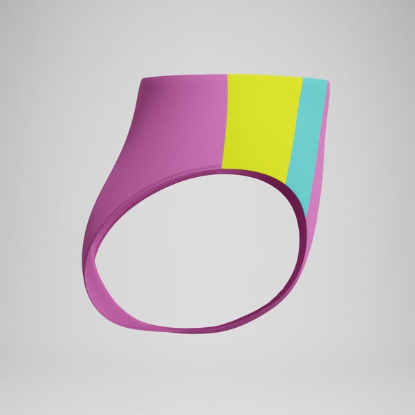 Speedo Women's Colorblock Highwaist Bikini Bottom Pink/Blue