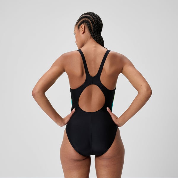 Speedo Women's Colorblock Splice 2.0 One Piece Black/Green