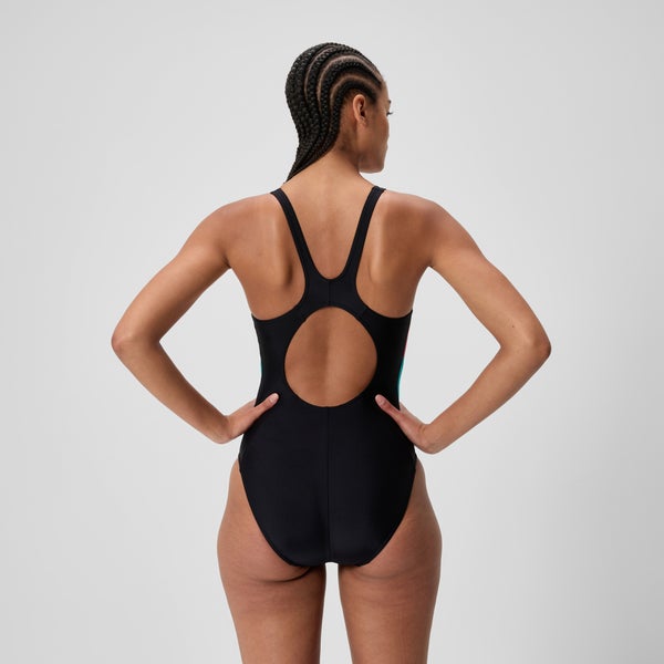 Speedo Women's Colorblock Splice 2.0 One Piece Black/Red