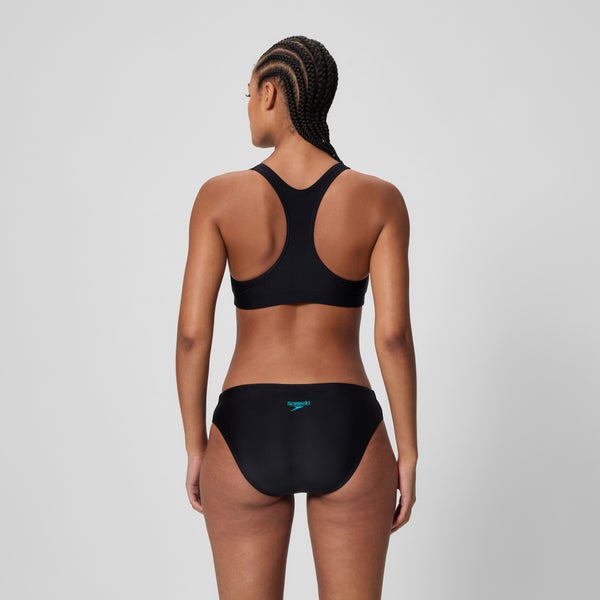 Speedo Women's Colorblock Splice 2.0 Two Piece Black/Turquoise