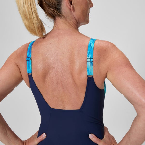 Speedo Women's Contour Eclipse Printed One Piece Navy/Blue